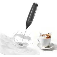 Heyork Milchaufschäumer Elektrische Milchaufschäumer Stab Edelstahl für Kaffee Latte Macchiato schwarz