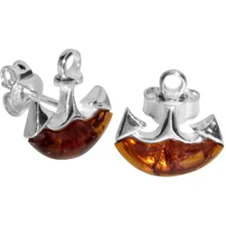Paar Ohrstecker OSTSEE-SCHMUCK "Ostsee-Schmuck Ohrstecker Anker Ohrstecker Anker", weiß, Ohrringe, Damen, 12 x 12mm, Silber 925 (Sterlingsilber)