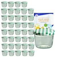Mambocat 40er Set Sturzglas 230 ml mit grün kariertem