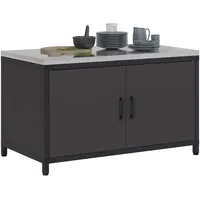 vidaXL Küchenaufbewahrung Regal 60 x 50 x 92 cm Schwarz