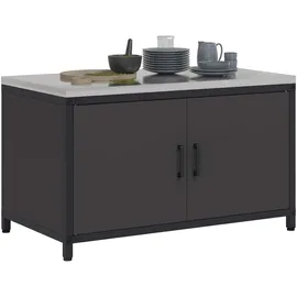 vidaXL Küchenaufbewahrung Regal 60 x 50 x 92 cm Schwarz