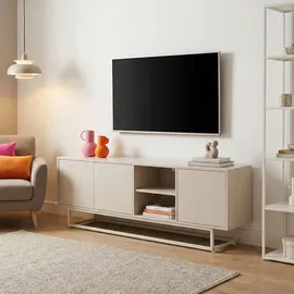 [en.casa] Boxholm Lowboard 160 x 30 x 56,5 cm Sandfarben Metall/Spanplatte