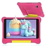 Wqplo Kinder-Tablet, 7 Zoll, Android 13, mit GMS Zertifiziert, 2 GB RAM 32 GB ROM, vorinstallierte Apps, Kindersicherung, Bluetooth, WiFi, Lerntablet mit Kid-Proof Schutzhülle (Rosa)