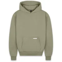 Bazix republiq Super Heavy Blank Hoodie in Olive, Größe