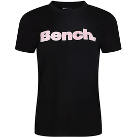 BENCH Kurzarmshirt "LEORA", Damen, Gr. 44, schwarz, Jersey, Obermaterial: 100% Baumwolle, bedruckt, figurbetont, Rundhals, Shirts