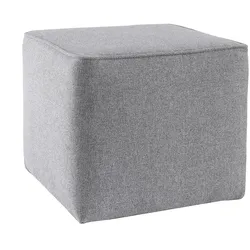 Designer-Hocker quadratisch H 35 cm grauer Stoff PAVE