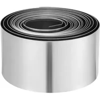 Rasenkante Metall verzinkt Länge 10m | Höhe 15cm | Beeteinfassung Metall mit flexiblen Band, Rasenkantenband 0,5mm stark, Beeteinfassung in Silber für Garten, Wege & ökologische Flächen