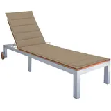 vidaXL Akazienholz Massiv Sonnenliege mit Auflage Gartenliege Relaxliege Gartenmöbel Liege Freizeitliege Strandliege Saunaliege Verzinkter Stahl