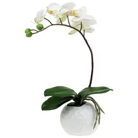DPI künstliche Orchidee Phalaenopsis weiß in weißen Keramiktopf Höhe