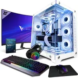 Vibox X-58 SG Gaming PC Set Komplett - Monitor 27 Zoll - Intel Core i9 14900KF 6,0 GHz - Nvidia RTX 4060 8 GB - 32 GB RAM - 1 TB NVMe M.2 SSD - Win... - Weiß