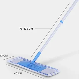 BestLivings Wischmopp mit Aluminiumstiel ausziehbar 80–130 cm Blau