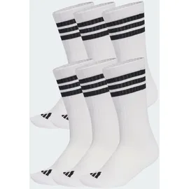 adidas 3-Streifen Essentials Cushioned Crew Socken 6er Pack Weiß/Schwarz 37-39