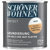 SCHÖNER WOHNEN-Farbe Protect Grundierung für Holz und MDF-Platten 9440.0375.0000 (Reinweiß, 375 ml, Matt)