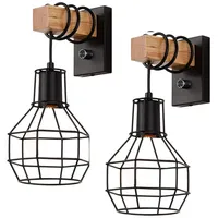 Daskoo 2Pcs Wandleuchte Innen Vintage Wandlampe Schwarz Industrial Retro
