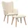 vidaXL Relaxsessel mit Hocker Polyester 63,5 x 95,5 x 66 cm Creme