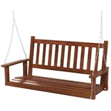 Costway Gartenbank Hängebank Hollywoodschaukel, 2-Sitzer braun