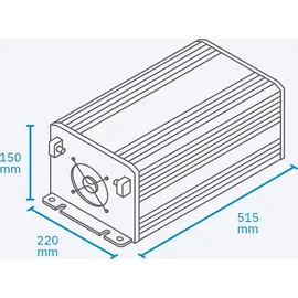 Ective SSI 30 PRO 3000W/12V Sinus-Wechselrichter mit Netzvorrangschaltung, Ladegerät und Laderegler