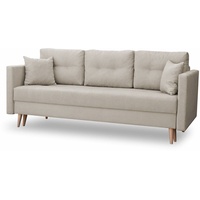 Schlafsofa LAHTI Sofa mit Bettkasten und Schlaffunktionn Klappsofa Couch BEIGE