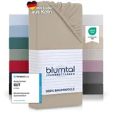 Blumtal® Baumwolle Spannbettlaken für Topper 120x200 cm Basics Jersey - Bettlaken 120x200 cm - Oeko-TEX zertifiziertes Spannbetttuch 120x200 - Topper Spannbettlaken 120x200 - Betttuch - Taupe