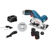 Bosch GKS 12V-26 12 V Ø 85 mm inkl. 2x 3,0 Ah Akku + Ladegerät