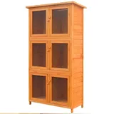 vidaXL Kleintierkäfig 6 Boxen 120 x 60 x 100 cm braun