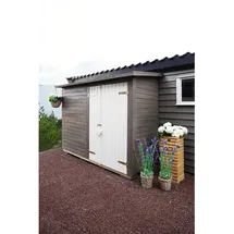 Palmako Leif Gerätehaus 234 x 95 cm Hellgrau Lackiert