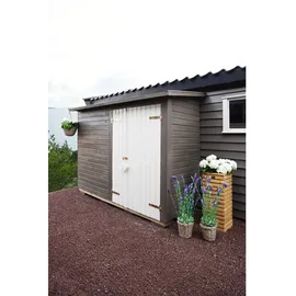 Palmako Leif Gerätehaus 234 x 95 cm Hellgrau Lackiert