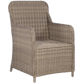 vidaXL 9-tlg. Garten-Essgruppe Poly Rattan Braun