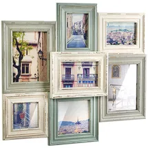 Kobolo Bilderrahmen Collage Vintage Grün 54x49 cm 7 St.