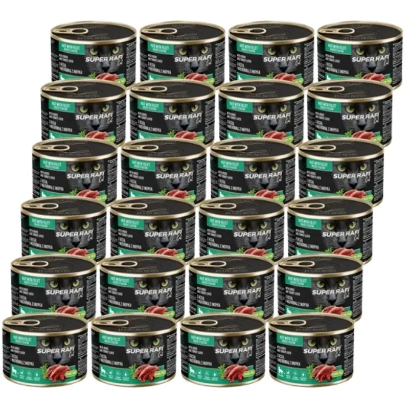 DOLINA NOTECI Super Rafi Cat P&F mit Gänse- und Truthahnleber für sterilisierte Katzen 24x185g