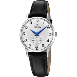 Quarzuhr FESTINA "Retro", schwarz, Armbanduhren, Damen, Armbanduhr, Damenuhr, Lederarmband, Ø 29 mm