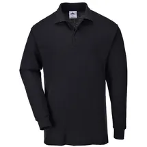 PORTWEST Genoa Langarm Polo-Shirt, Größe: M, Farbe: Schwarz, B212BKRM