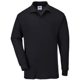 PORTWEST Genoa Langarm Polo-Shirt, Größe: M, Farbe: Schwarz, B212BKRM
