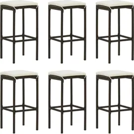 vidaXL 8-tlg. Gartenbar-Set mit Kissen Poly Rattan Braun