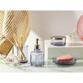 Beliani Zahnbürstenhalter Glas Violett/Silber
