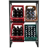 Quick Star Getränkekistenregal 71 x 30 x 129 cm Schwarz