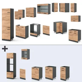 Vicco Küchenzeilen R-Line 287 cm anthrazit/eiche