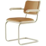 THONET S 64 P Freischwinger Polster Burnt Walnut
