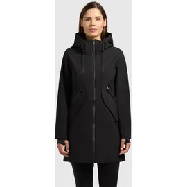 khujo Sommerjacke "EIZA", Damen, Gr. S, schwarz, 100% Polyester, leicht glänzend, regular fit hüftlang, eingesetzt angesetztes Bündchen mit Daumenlöchern, Jacken