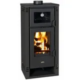 Prity EEK A+ Kaminofen mit Backfach PRITY K2 GT F komplett schwarz – 8,1kW