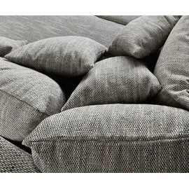 DeLife Ecksofa Clovis Hellgrau Strukturstoff Ottomane Links Modulsofa - Grau/Hellgrau