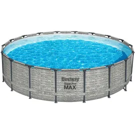 BESTWAY Steel Pro Max Frame Pool Set 549 x 122 cm steinoptik inkl. Filterpumpe