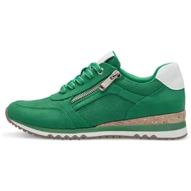 Marco Tozzi Damen Sneaker flach mit Reißverschluss Vegan, Grün (Leaf green com), 41 EU