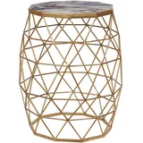 Beliani BEISTELLTISCH Marmor Optik weiß/gold Zehneck Halsey