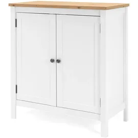 furn.design Kommode 80 x 90 cm Weiß / Eiche Artisan