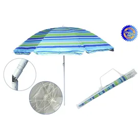Ellug gestreifter Sonnenschirm 180 x 180 cm Grün/Blau/Hellblau/Dunkelblau/Türkis