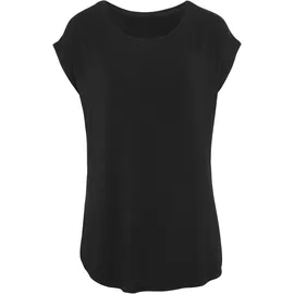 LASCANA Longshirt mit stark gerundetem Saum (2er-Pack) Sommertop aus luftigem Viskose-Stretch lila|schwarz 32/34