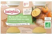 Babybio RIZ AU LAIT DE COCO CLÉMENTINES CORSE dès 8 mois Aliment 260 g