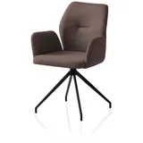 Livetastic Armlehnstuhl, Braun, Textil, Drehkreuz, 59x88x58 cm, Sitzfläche 180° drehbar, Esszimmer, Stühle, Esszimmerstühle, Armlehnenstühle