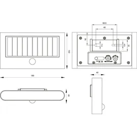 meine wunschleuchte 2er SET Solar Außen-Wandleuchte flach mit Bewegungsmelder auch per USB aufladbar